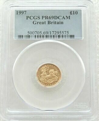 1997 Britannia £10 Gold Proof 1/10oz Coin PCGS PR69 DCAM