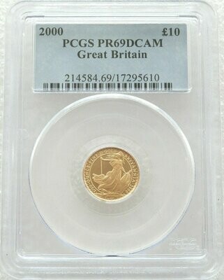 2000 Britannia £10 Gold Proof 1/10oz Coin PCGS PR69 DCAM
