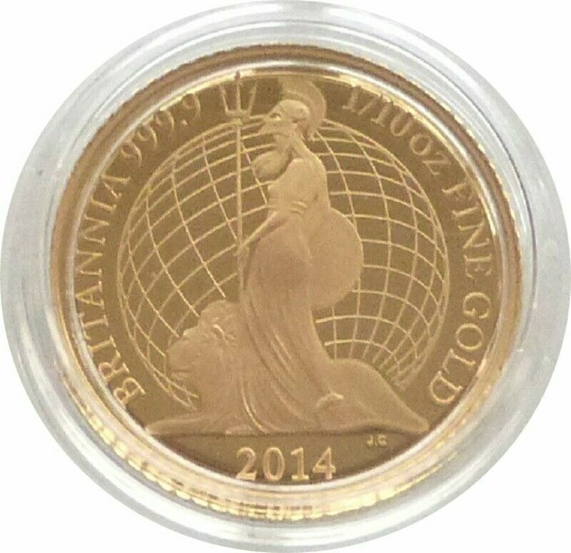 2014 Britannia £10 Gold Proof 1/10oz Coin - Mintage 613