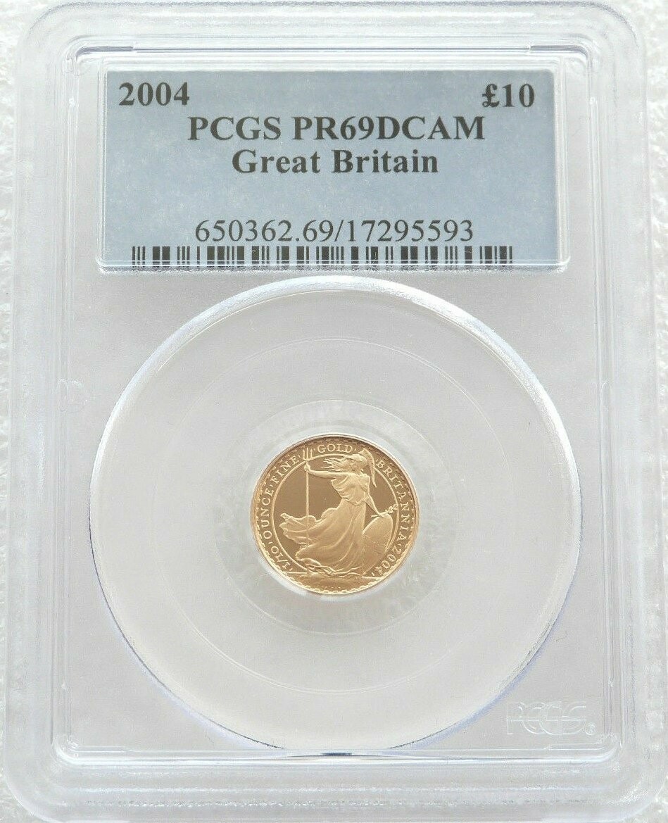 2004 Britannia £10 Gold Proof 1/10oz Coin PCGS PR70 DCAM