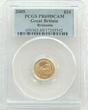 2005 Britannia £10 Gold Proof 1/10oz Coin PCGS PR69 DCAM