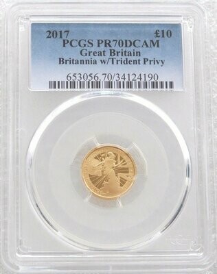 2017 Britannia £10 Gold Proof 1/10oz Coin PCGS PR70 DCAM