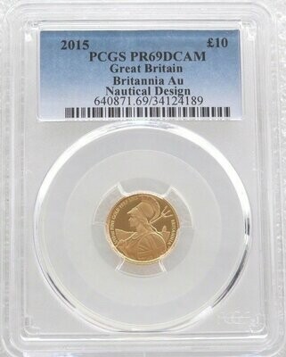 2015 Britannia £10 Gold Proof 1/10oz Coin PCGS PR69 DCAM