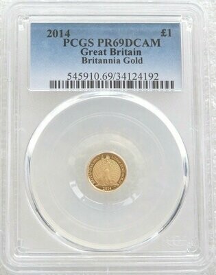 2014 Britannia £1 Gold Proof 1/20oz Coin PCGS PR69 DCAM