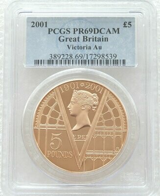 2001 Queen Victoria £5 Gold Proof Coin PCGS PR69 DCAM