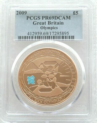 2009 London Olympic Games Countdown £5 Gold Proof Coin PCGS PR69 DCAM