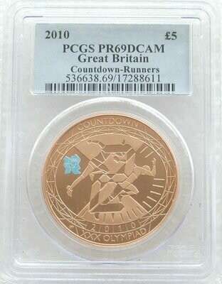 2010 London Olympic Games Countdown £5 Gold Proof Coin PCGS PR69 DCAM