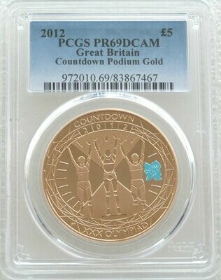 2012 London Olympic Games Countdown £5 Gold Proof Coin PCGS PR69 DCAM