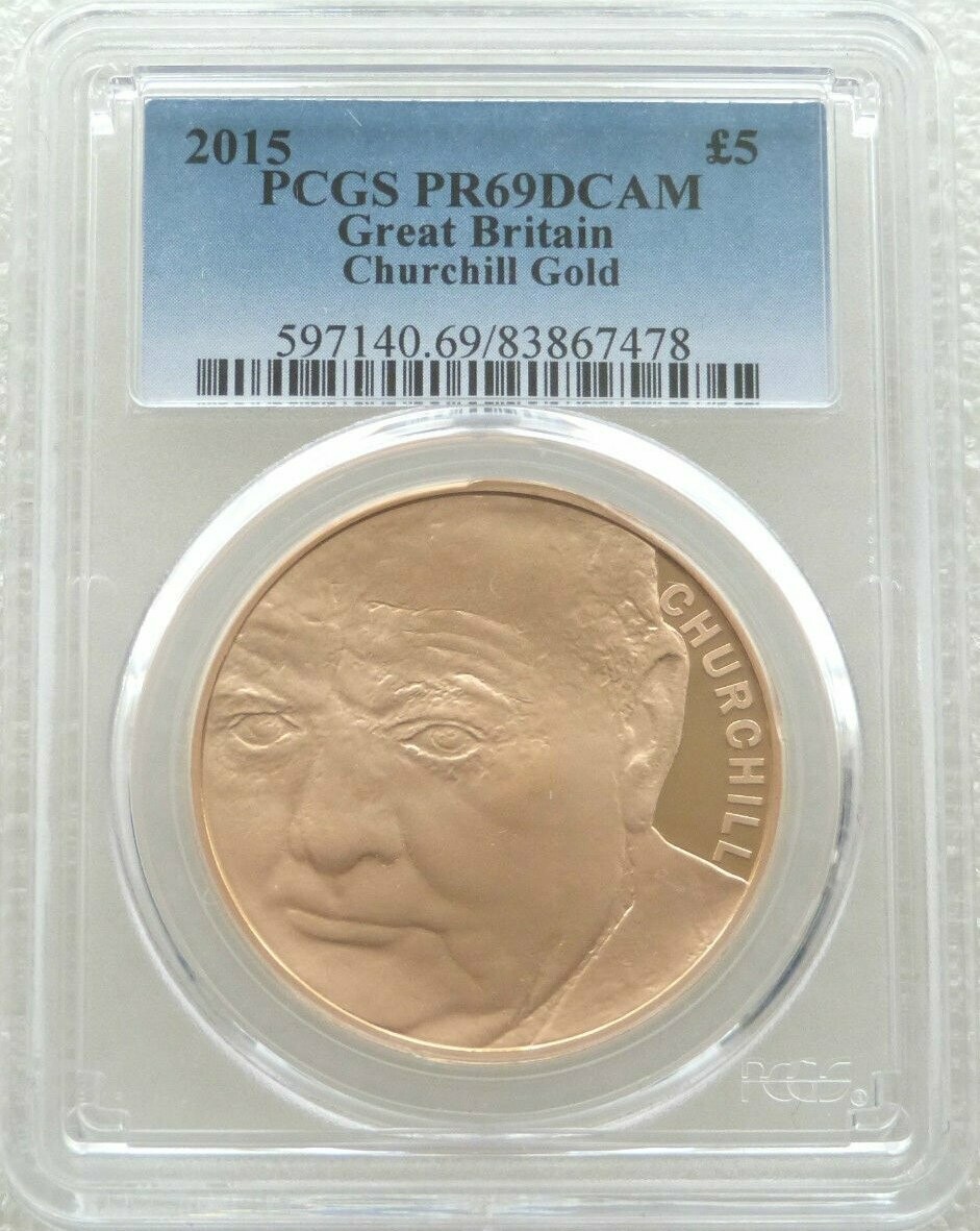 2015 Winston Churchill £5 Gold Proof Coin PCGS PR69 DCAM