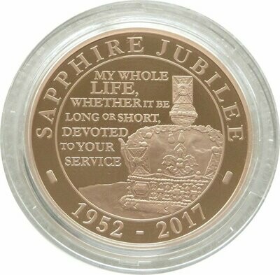 2017 Sapphire Jubilee £5 Gold Proof Coin Box Coa