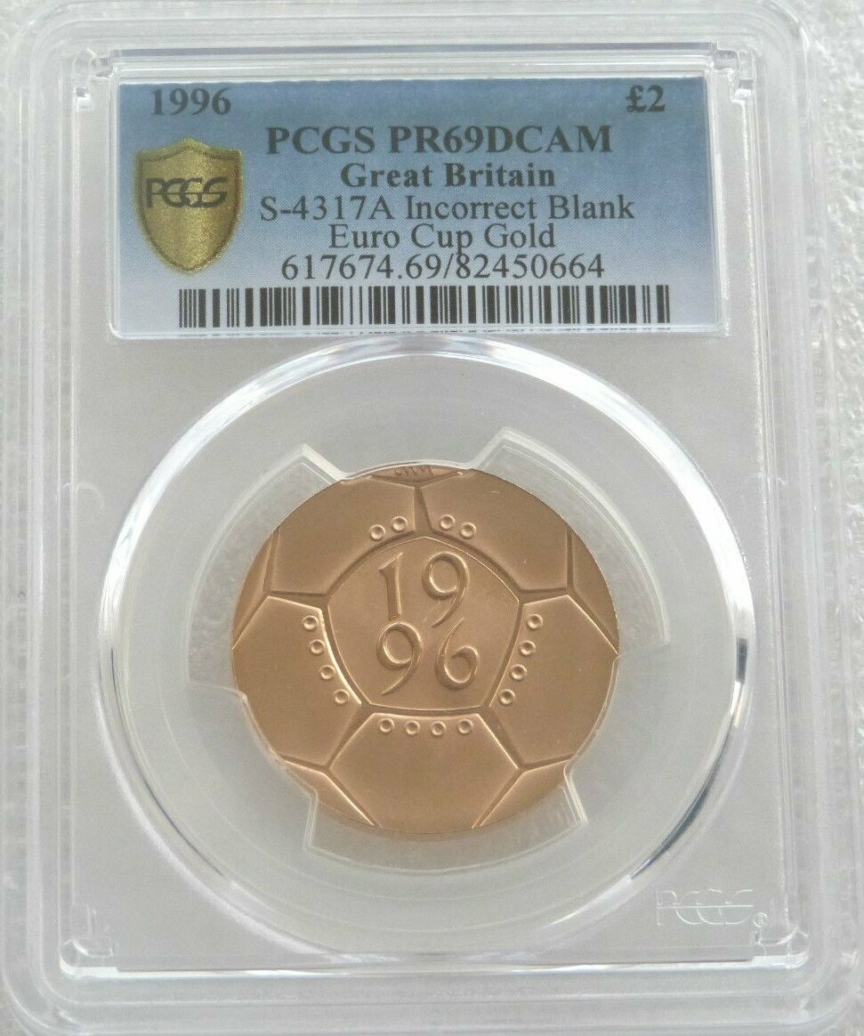 1996 Celebration of Football Mule Mint Error £2 Gold Proof Coin PCGS PR69 DCAM