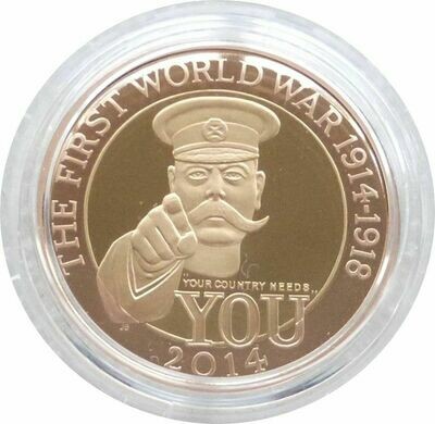2014 First World War Outbreak Kitchener £2 Gold Proof Coin Box Coa - Mintage 734