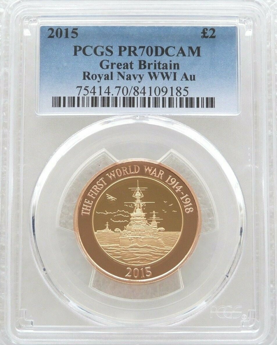 2015 First World War Royal Navy £2 Gold Proof Coin PCGS PR70 DCAM
