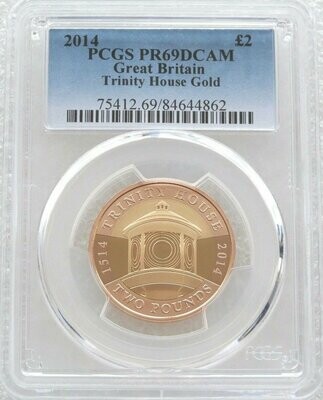 2014 Trinity House £2 Gold Proof Coin PCGS PR69 DCAM - Mintage 204