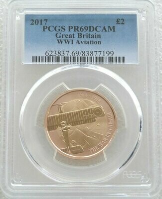 2017 First World War Aviation £2 Gold Proof Coin PCGS PR69 DCAM