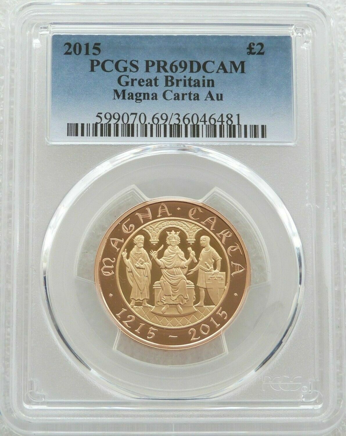 2015 Magna Carta £2 Gold Proof Coin PCGS PR69 DCAM