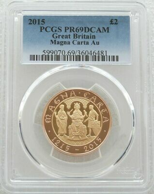 2015 Magna Carta £2 Gold Proof Coin PCGS PR69 DCAM