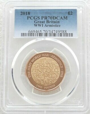 2018 First World War Armistice £2 Gold Proof Coin PCGS PR70 DCAM