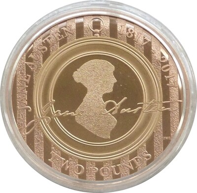 2017 Jane Austen £2 Gold Proof Coin Box Coa