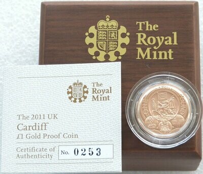 2010 Capital Cities of the UK London £1 Gold Proof Coin Box Coa