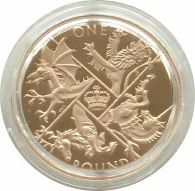 2016 Last Round Pound £1 Gold Proof Coin Box Coa - Mintage 499