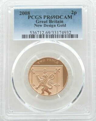 2008 Royal Shield of Arms 2p Gold Proof Coin PCGS PR69 DCAM