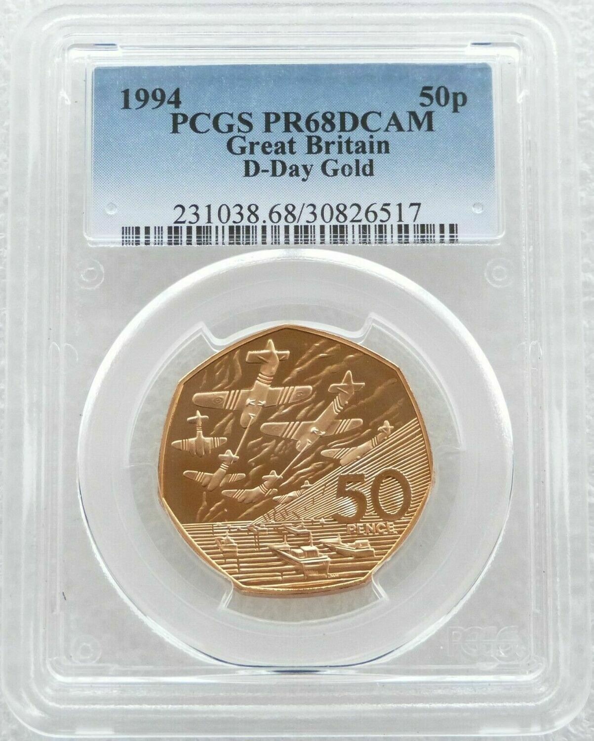 1994 D-Day Landings 50p Gold Proof Coin PCGS PR68 DCAM