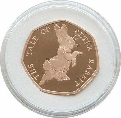 2017 Peter Rabbit 50p Gold Proof Coin Box Coa