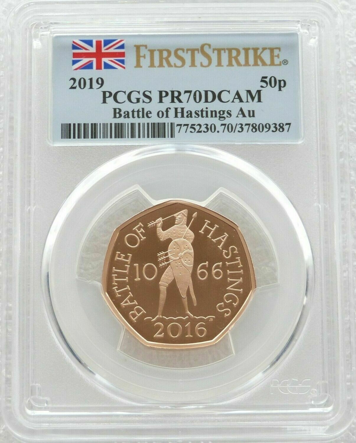 2019 Battle of Hastings 50p Gold Proof Coin PCGS PR70 DCAM First Strike