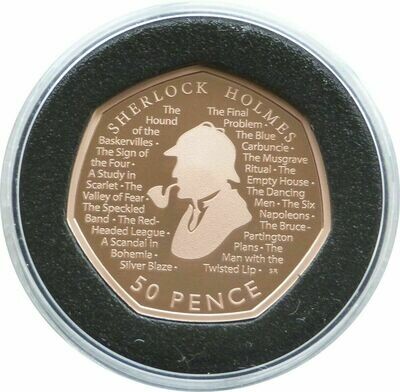 2019 Sherlock Holmes 50p Gold Proof Coin Box Coa