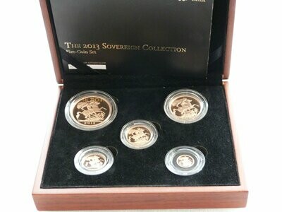 2013 Sovereign Gold Proof 5 Coin Set Box Coa