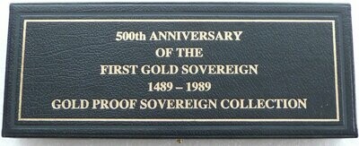 1989 Tudor Rose Gold Proof Sovereign 4 Coin Set Box Coa Only No Coins