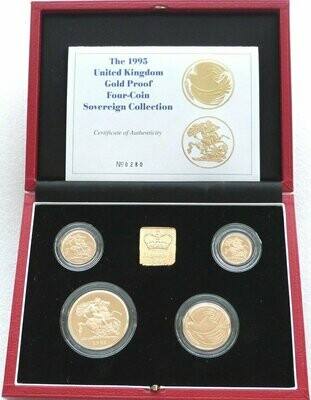1995 Sovereign Gold Proof 4 Coin Set Box Coa