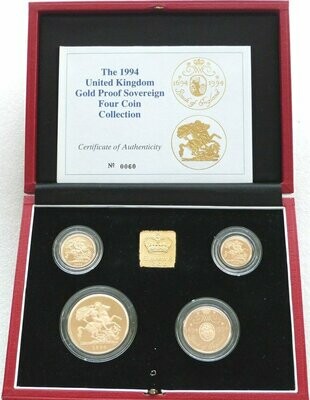 1994 Sovereign Gold Proof 4 Coin Set Box Coa