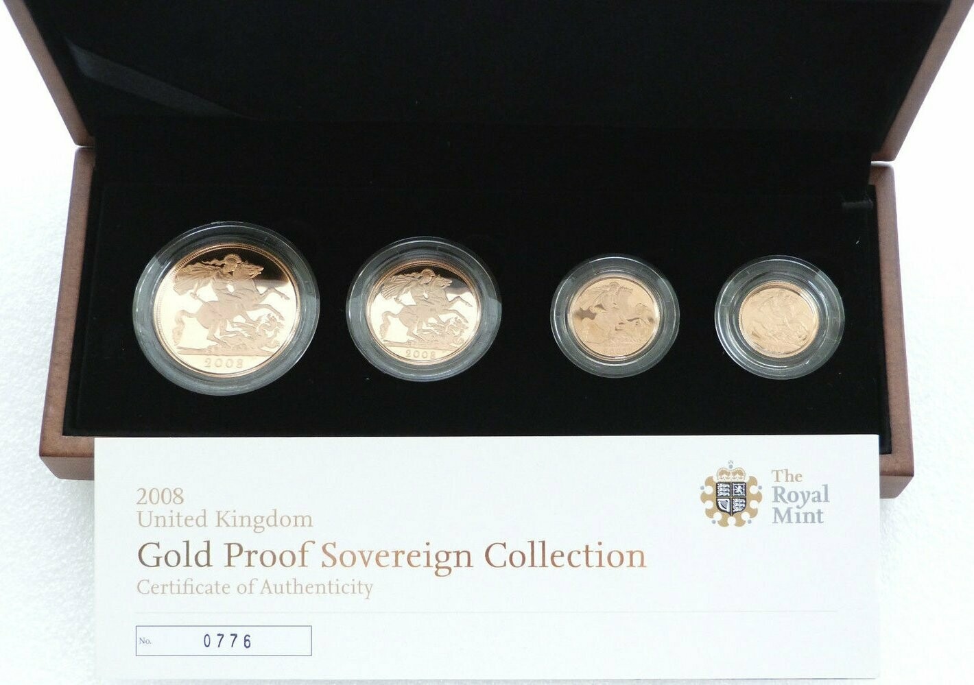 2008 Sovereign Gold Proof 4 Coin Set Box Coa