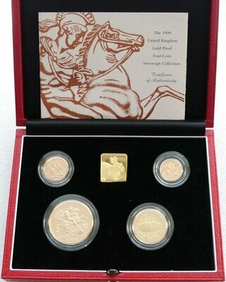 1999 Sovereign Gold Proof 4 Coin Set Box Coa