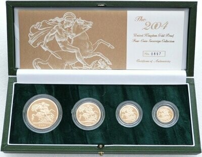 2004 Sovereign Gold Proof 4 Coin Set Box Coa