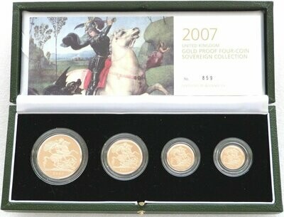 2007 Sovereign Gold Proof 4 Coin Set Box Coa