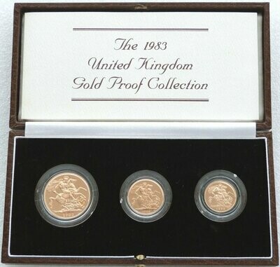 1983 Sovereign Gold Proof 3 Coin Set Box Coa