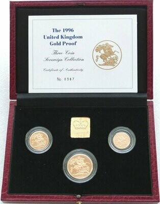 1996 Sovereign Gold Proof 3 Coin Set Box Coa