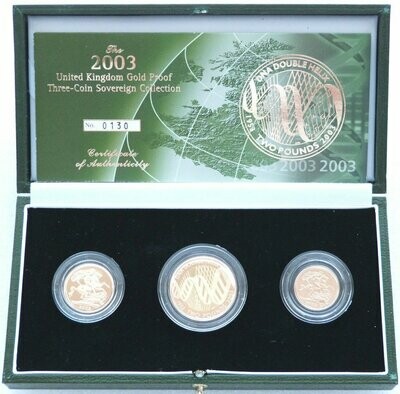 2003 Sovereign Gold Proof 3 Coin Set Box Coa