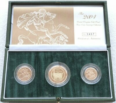 2004 Sovereign Gold Proof 3 Coin Set Box Coa