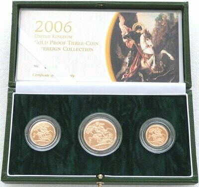 2006 Sovereign Gold Proof 3 Coin Set Box Coa
