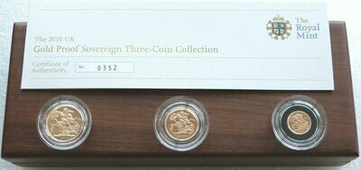 2010 Sovereign Gold Proof 3 Coin Set Box Coa