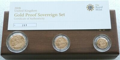 2008 Sovereign Gold Proof 3 Coin Set Box Coa