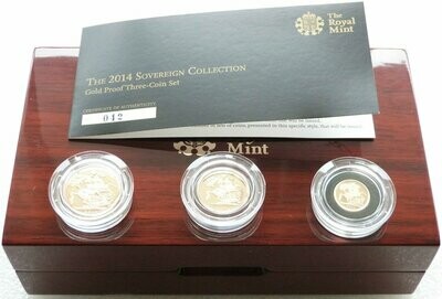 2014 Sovereign Gold Proof 3 Coin Set Box Coa