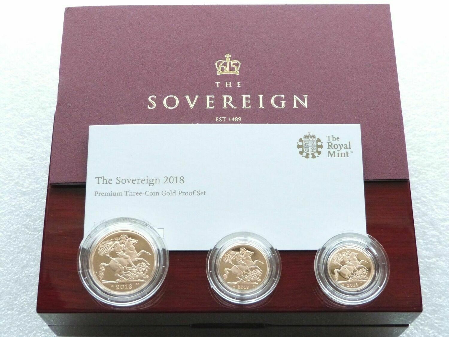 2018 Sapphire Coronation Premium Sovereign Gold Proof 3 Coin Set Box Coa