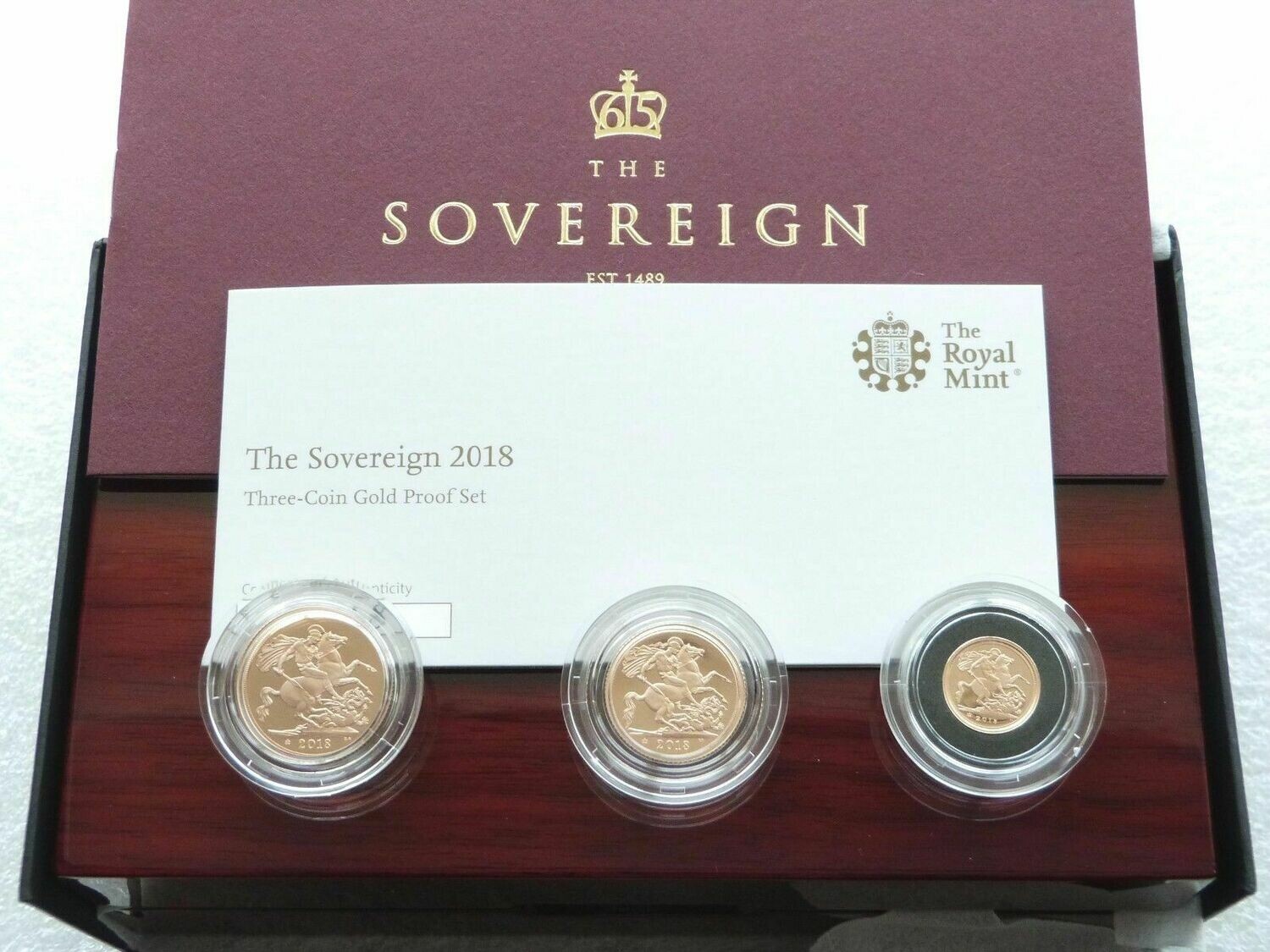 2018 Sapphire Coronation Sovereign Gold Proof 3 Coin Set Box Coa