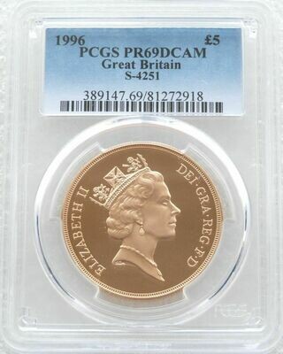 1996 St George and the Dragon £5 Sovereign Gold Proof Coin PCGS PR69 DCAM