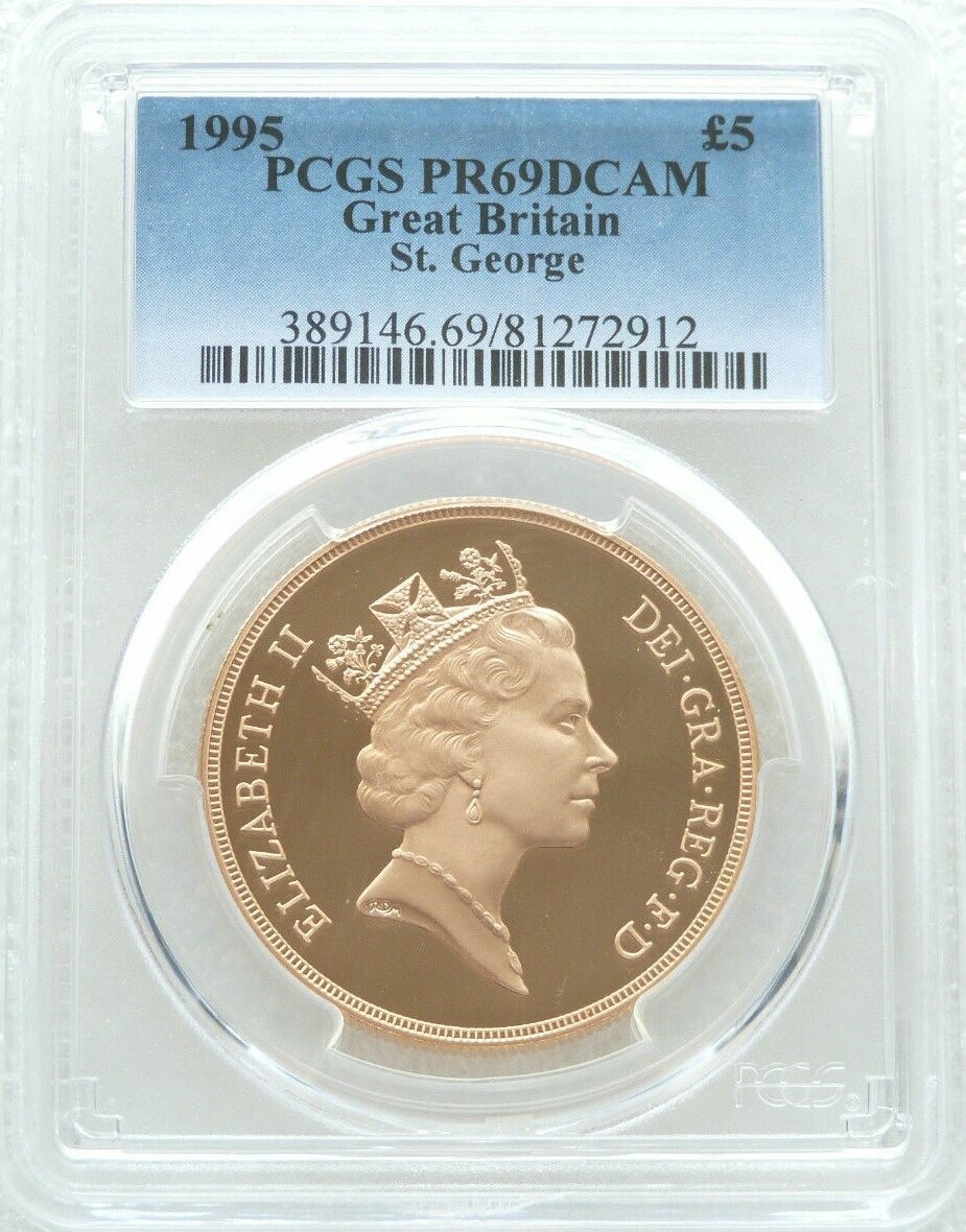 1995 St George and the Dragon £5 Sovereign Gold Proof Coin PCGS PR69 DCAM